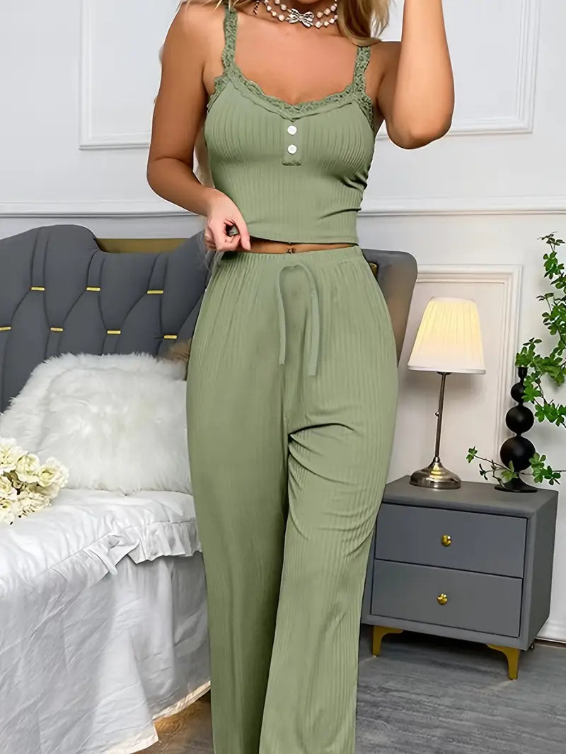 Imma - Conjunto de pijama de encaje para mujer