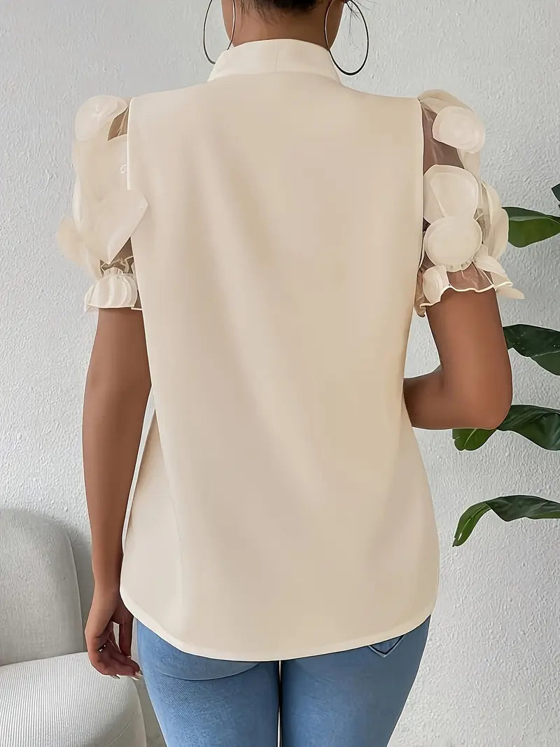 Janie - Blusa elegante con escote de lazo