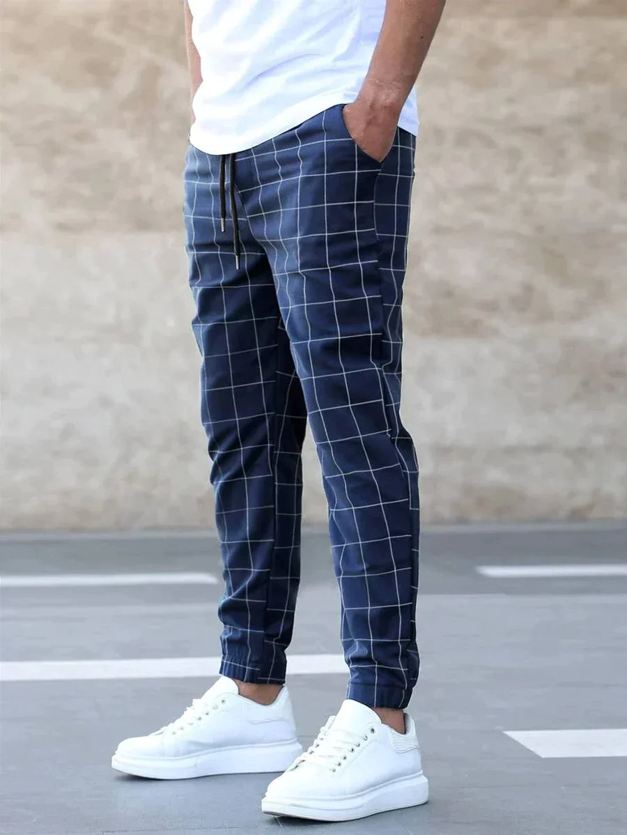 Henry - Elegantes pantalones con estampado de rejilla