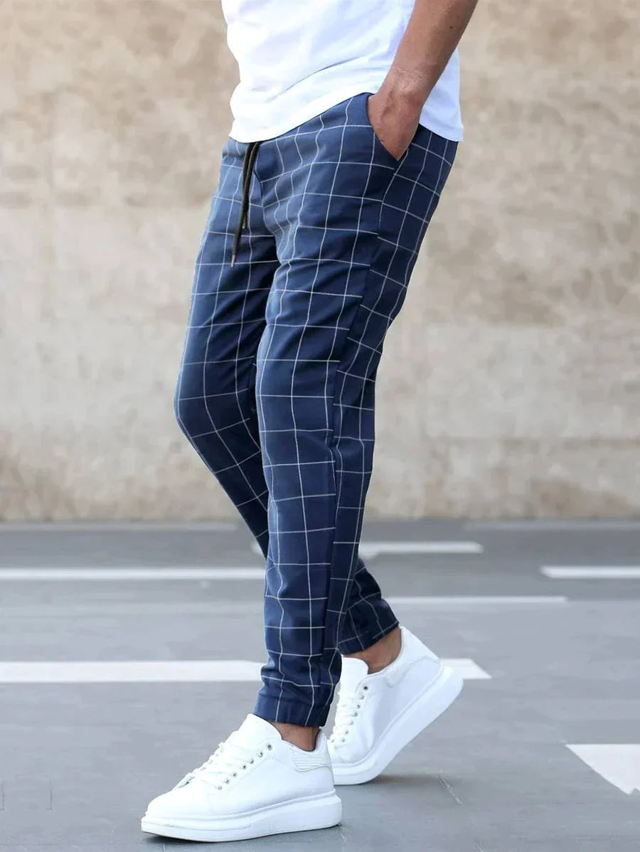 Henry - Elegantes pantalones con estampado de rejilla