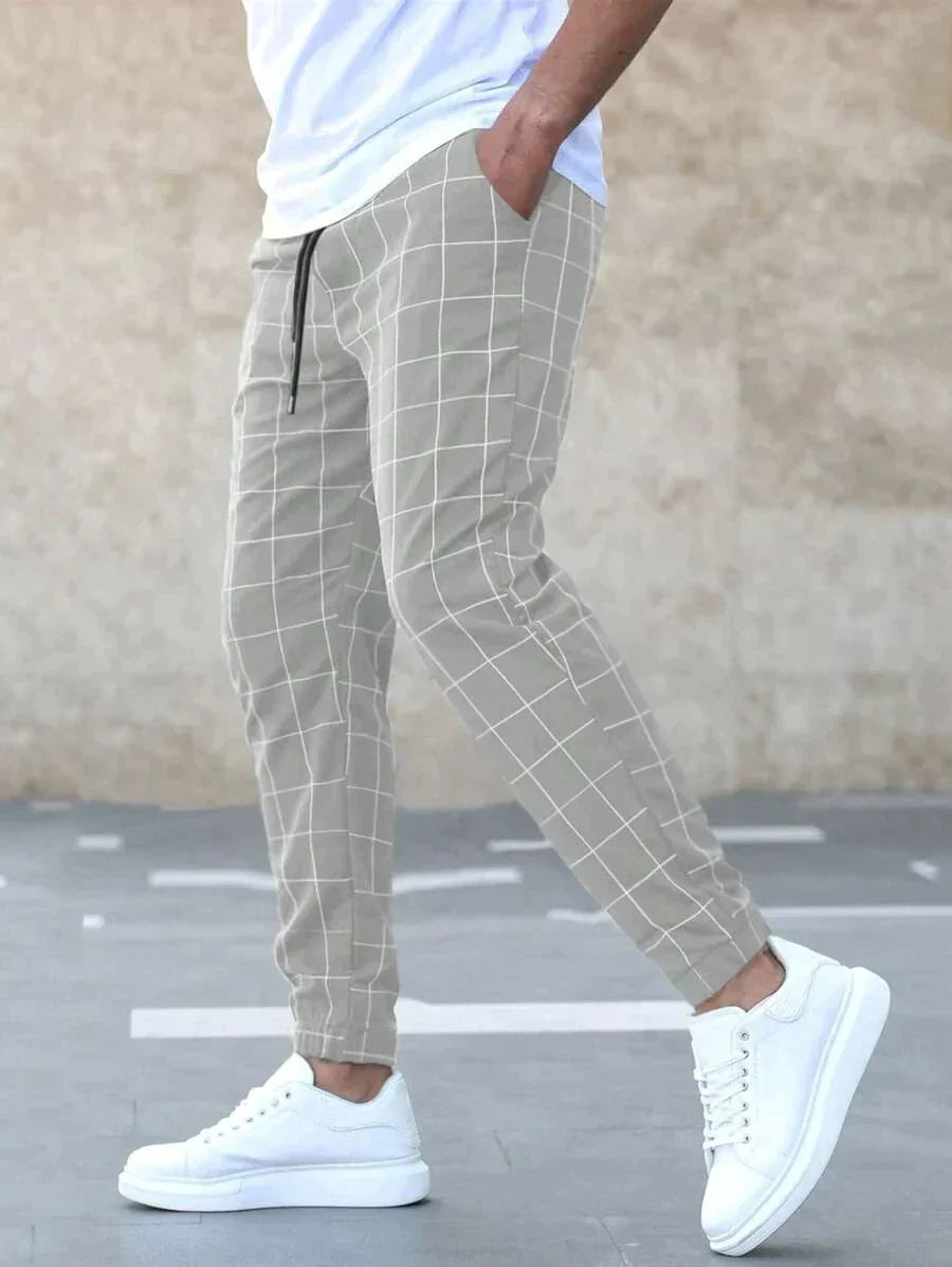 Henry - Elegantes pantalones con estampado de rejilla