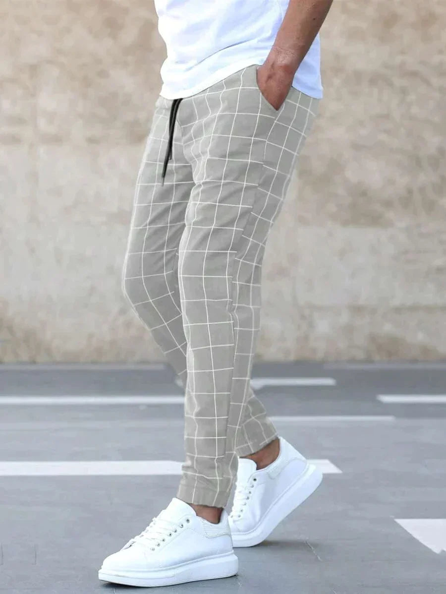 Henry - Elegantes pantalones con estampado de rejilla