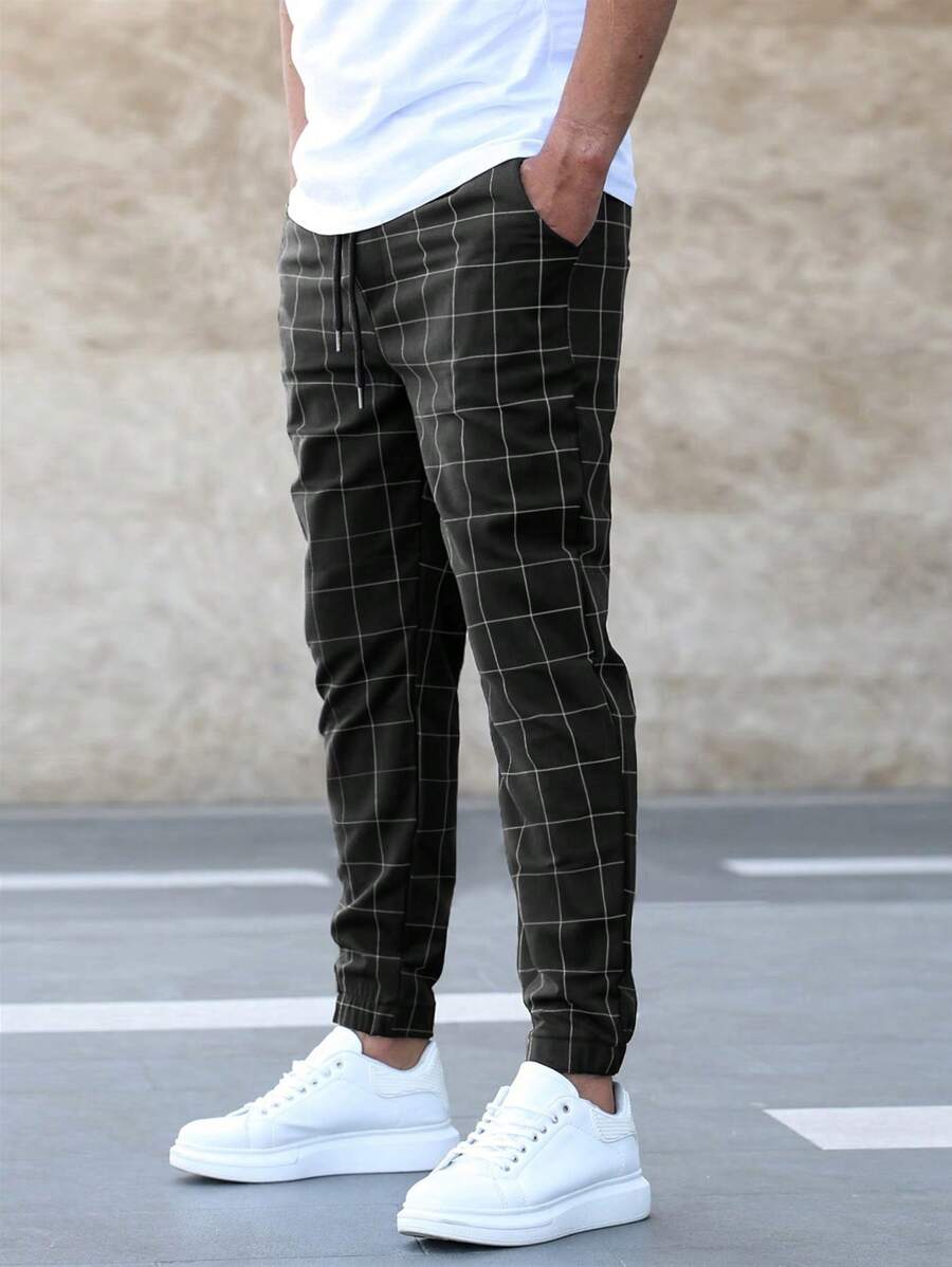Henry - Elegantes pantalones con estampado de rejilla