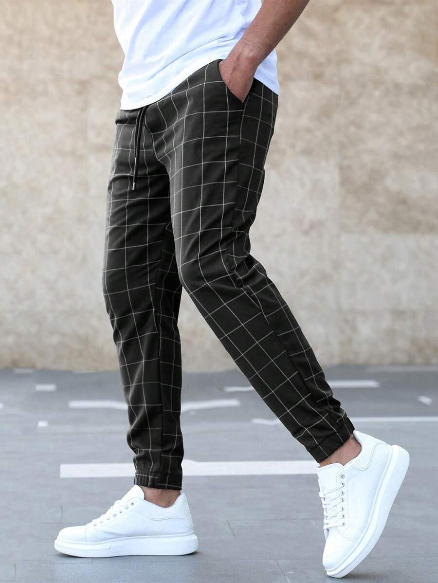 Henry - Elegantes pantalones con estampado de rejilla