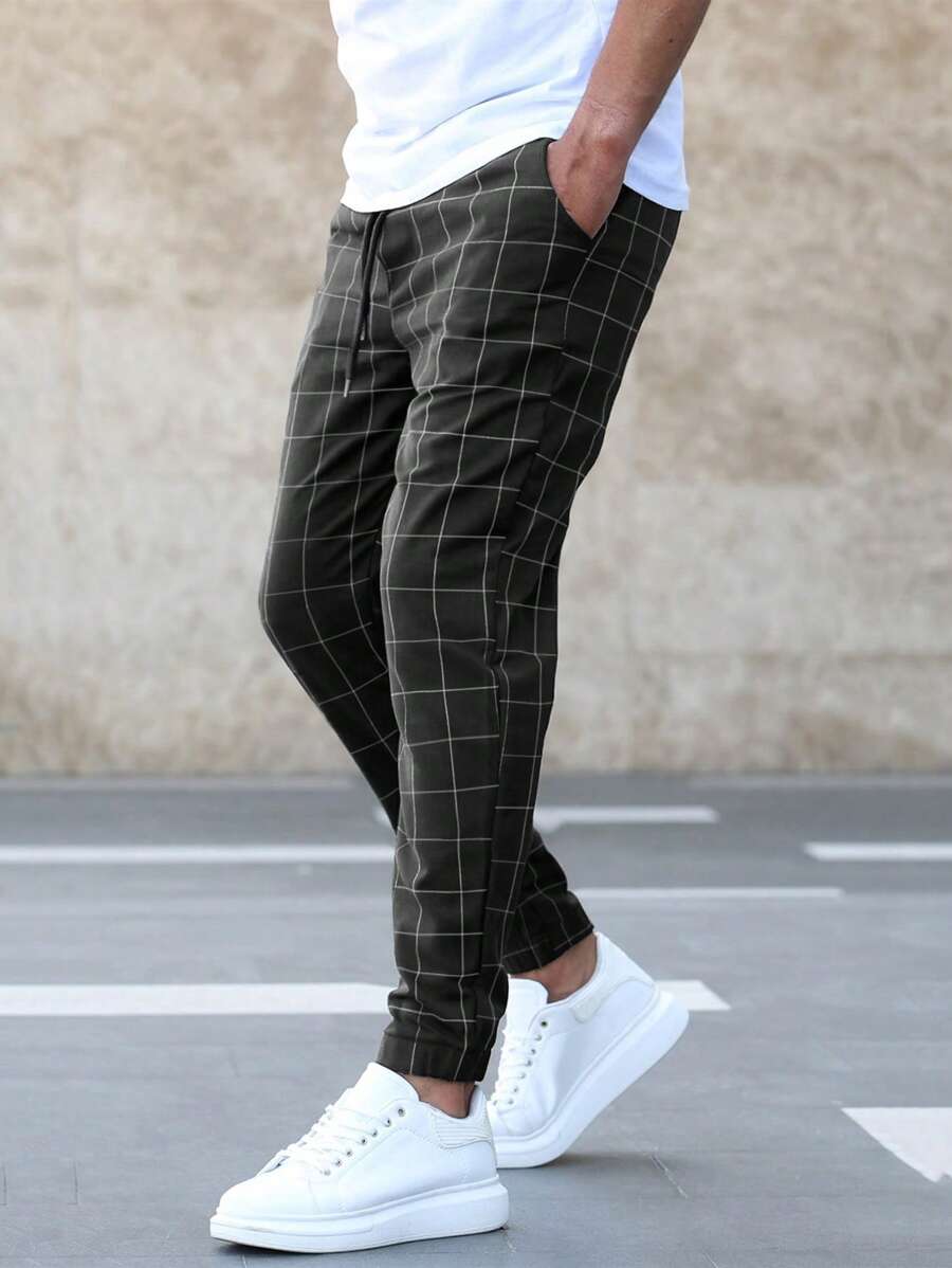 Henry - Elegantes pantalones con estampado de rejilla
