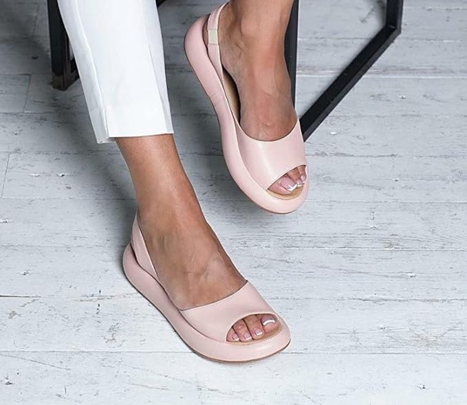 Celeste - Sandalias de tacón bajo con boca de pez para mujer
