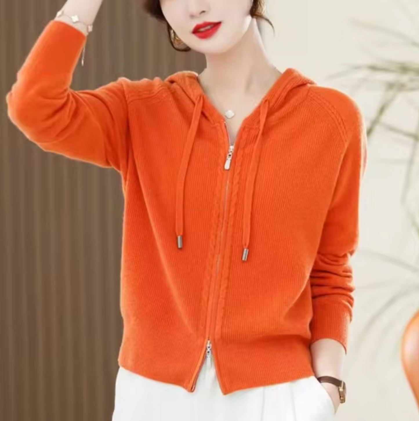 Kiana – Sudadera con capucha de cachemira de punto