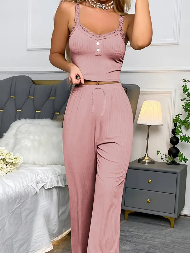 Imma - Conjunto de pijama de encaje para mujer