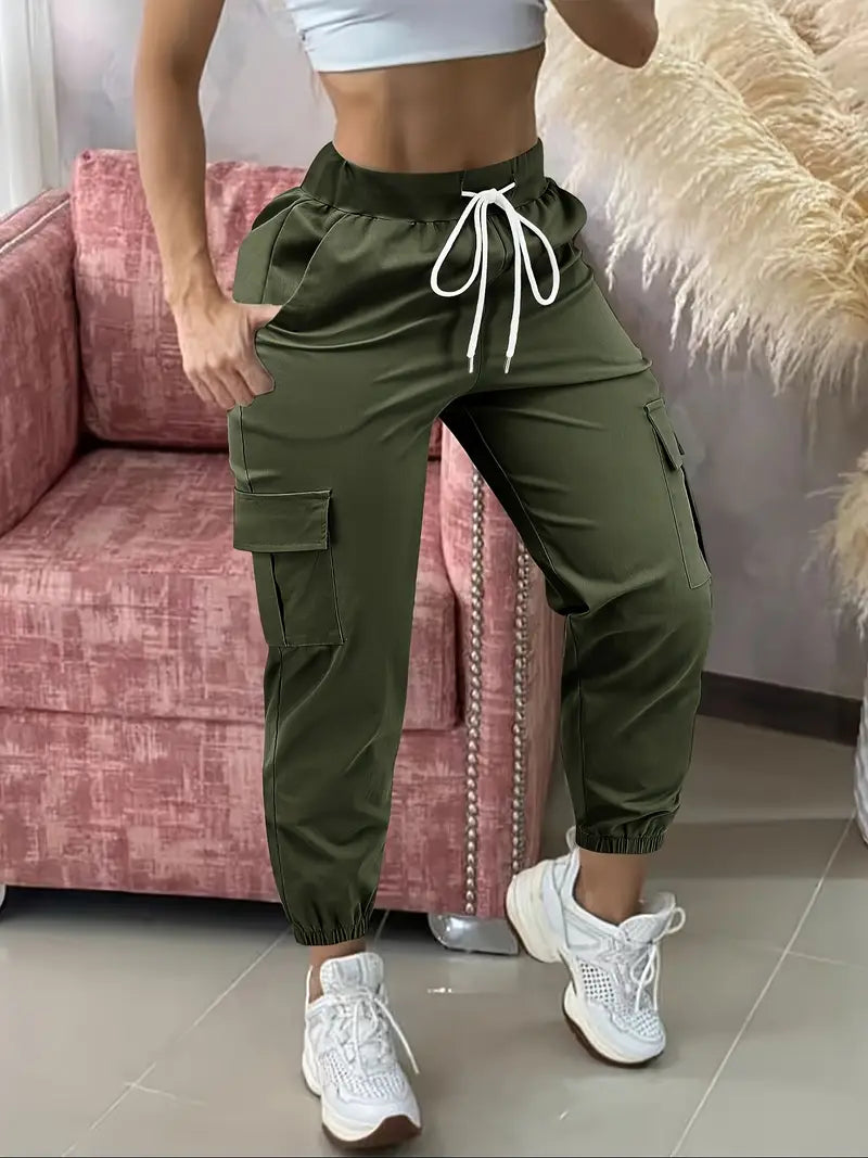 Emilia - Pantalones cargo de mujer con cordón