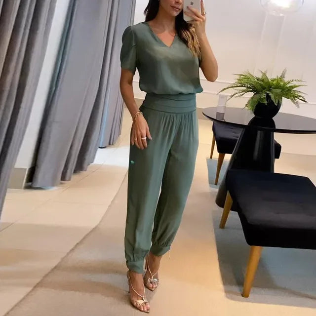 Lorraine - Elegante conjunto con top y pantalón