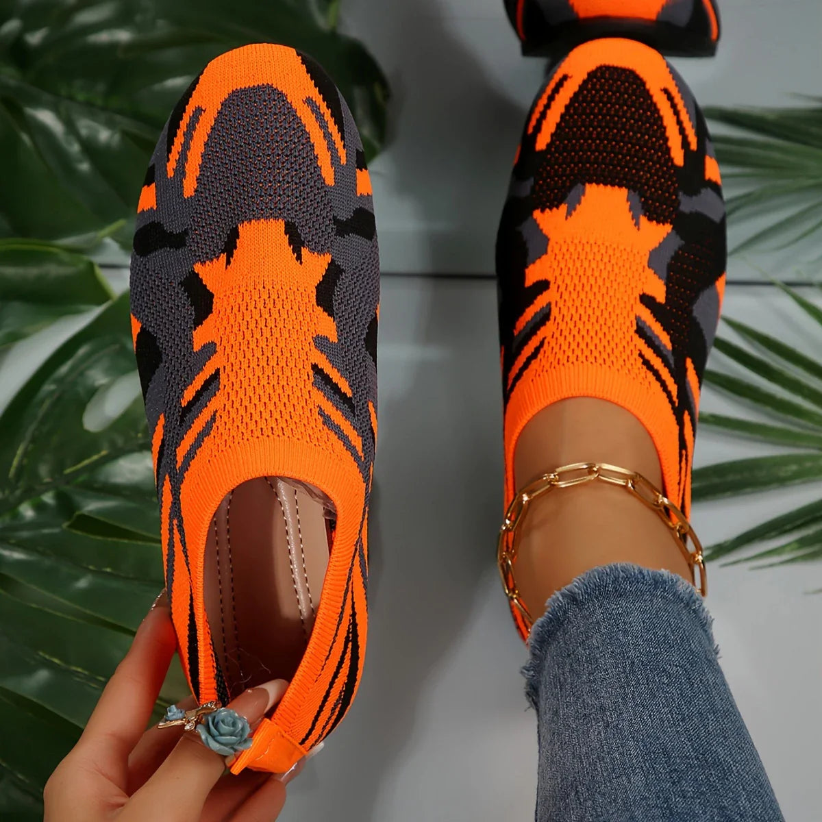 Verna - Zapatos planos de camuflaje para mujer