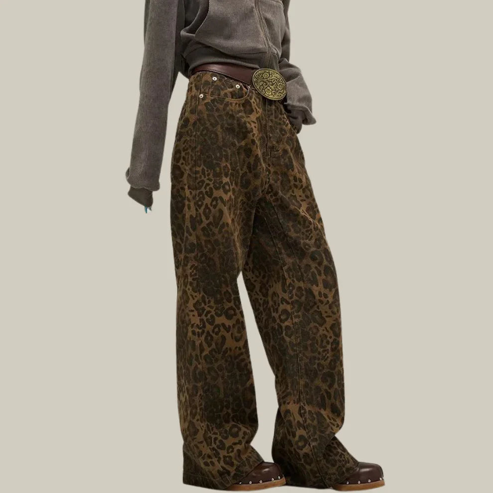 Marceline - Vaqueros de mujer con estampado de leopardo