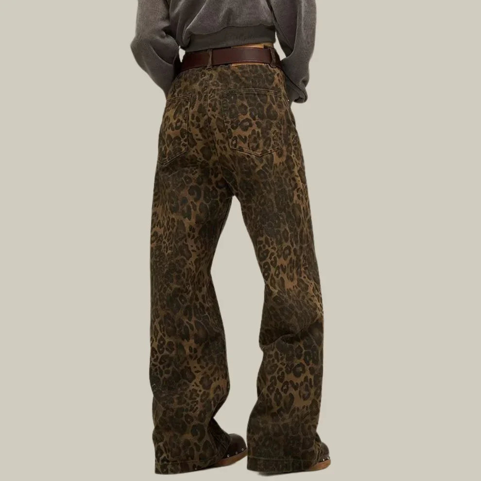 Marceline - Vaqueros de mujer con estampado de leopardo