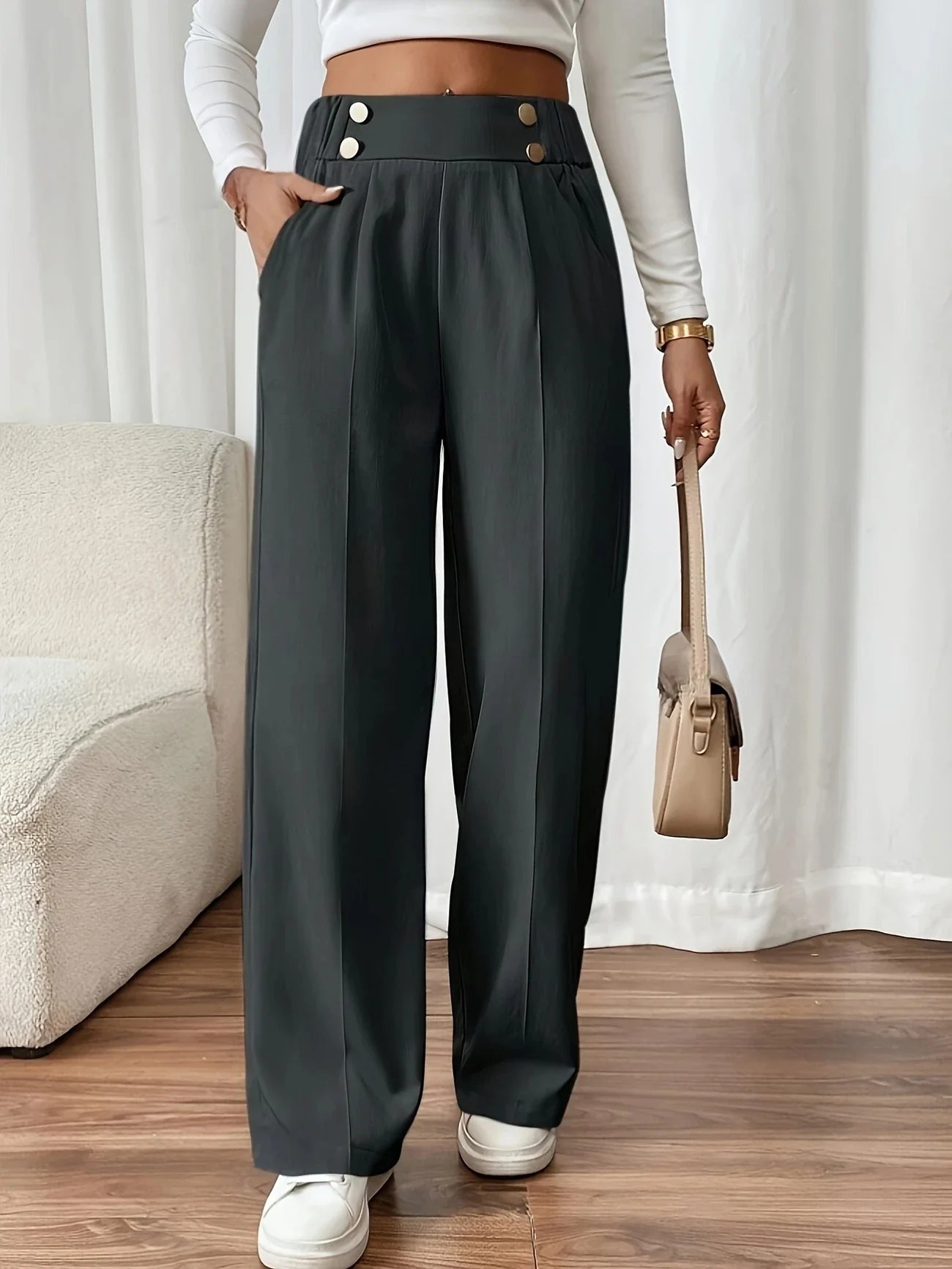 Arvilla - Elegantes pantalones rectos de estilo francés.