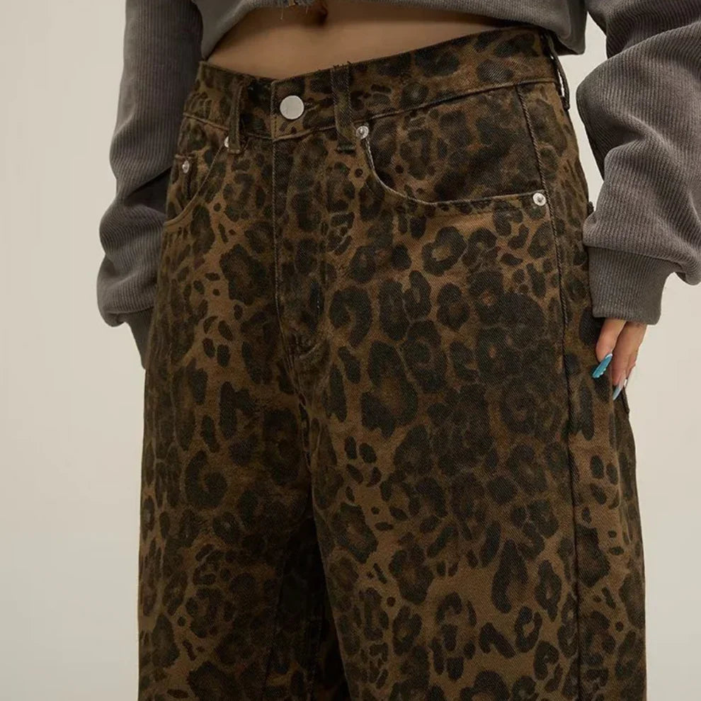 Marceline - Vaqueros de mujer con estampado de leopardo