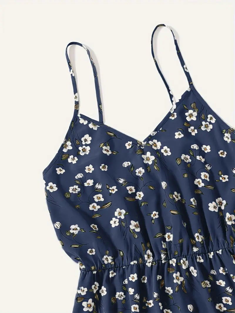 Ardelia - Vestido de tirantes en V con estampado floral para mujer