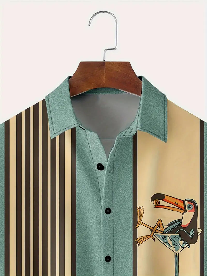 Thomas - Camisa a rayas de manga corta para hombre