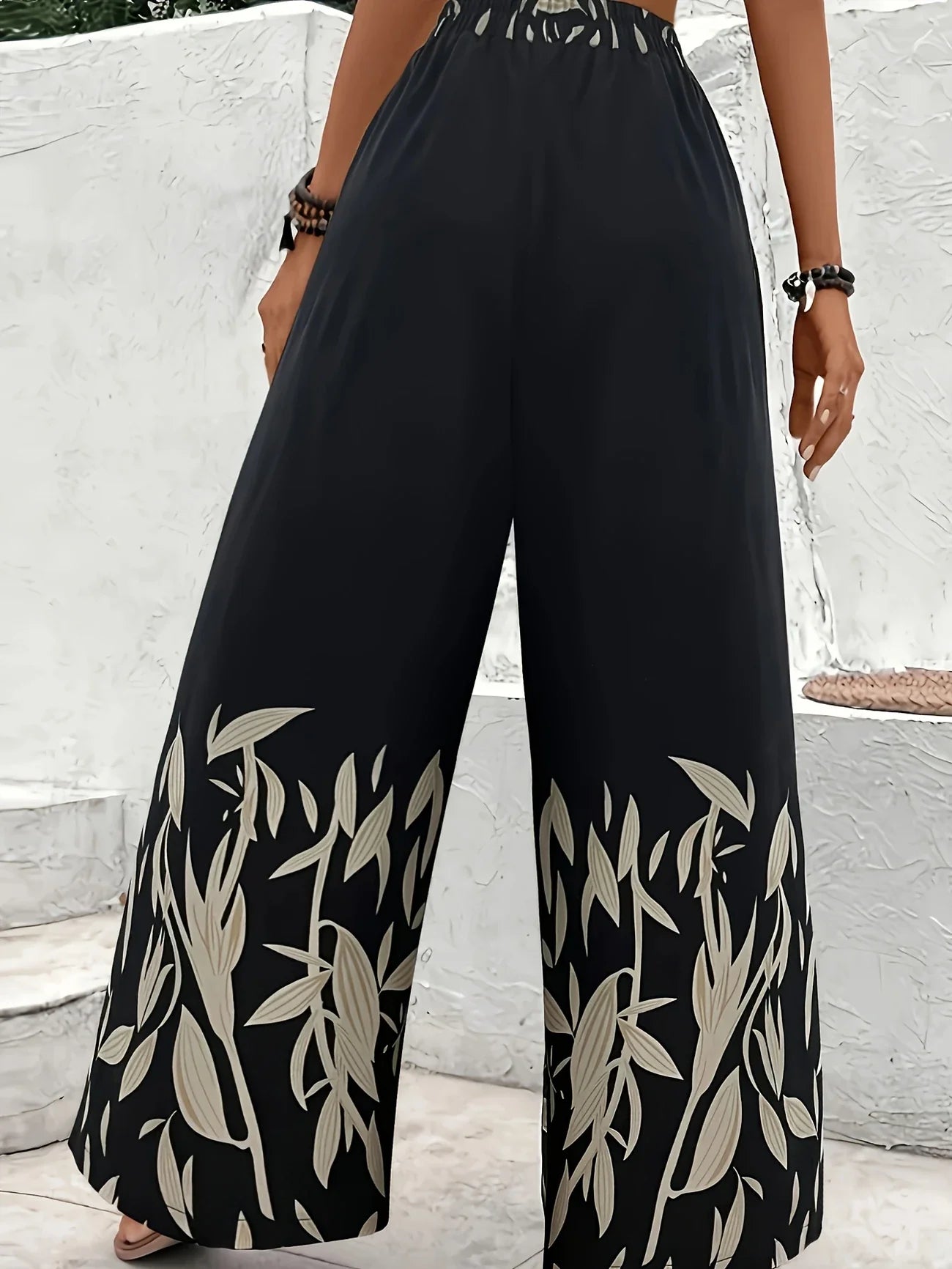 Irena - Pantalones anchos con cordón y estampados para mujer