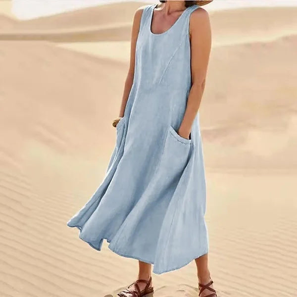 Dena - Elegante y cómodo vestido de lino para mujer
