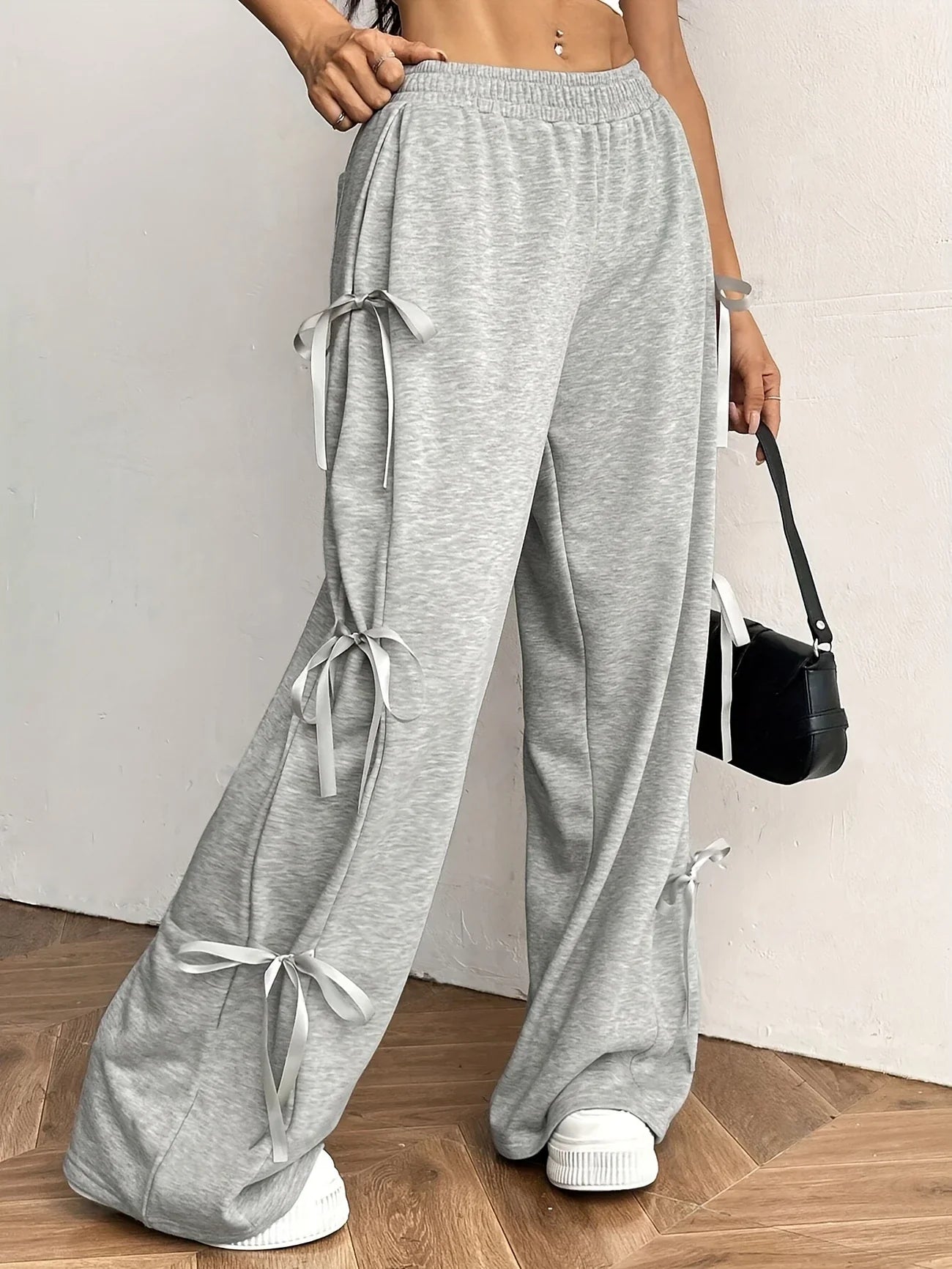 Selina - Pantalón ancho de mujer con detalle de lazo