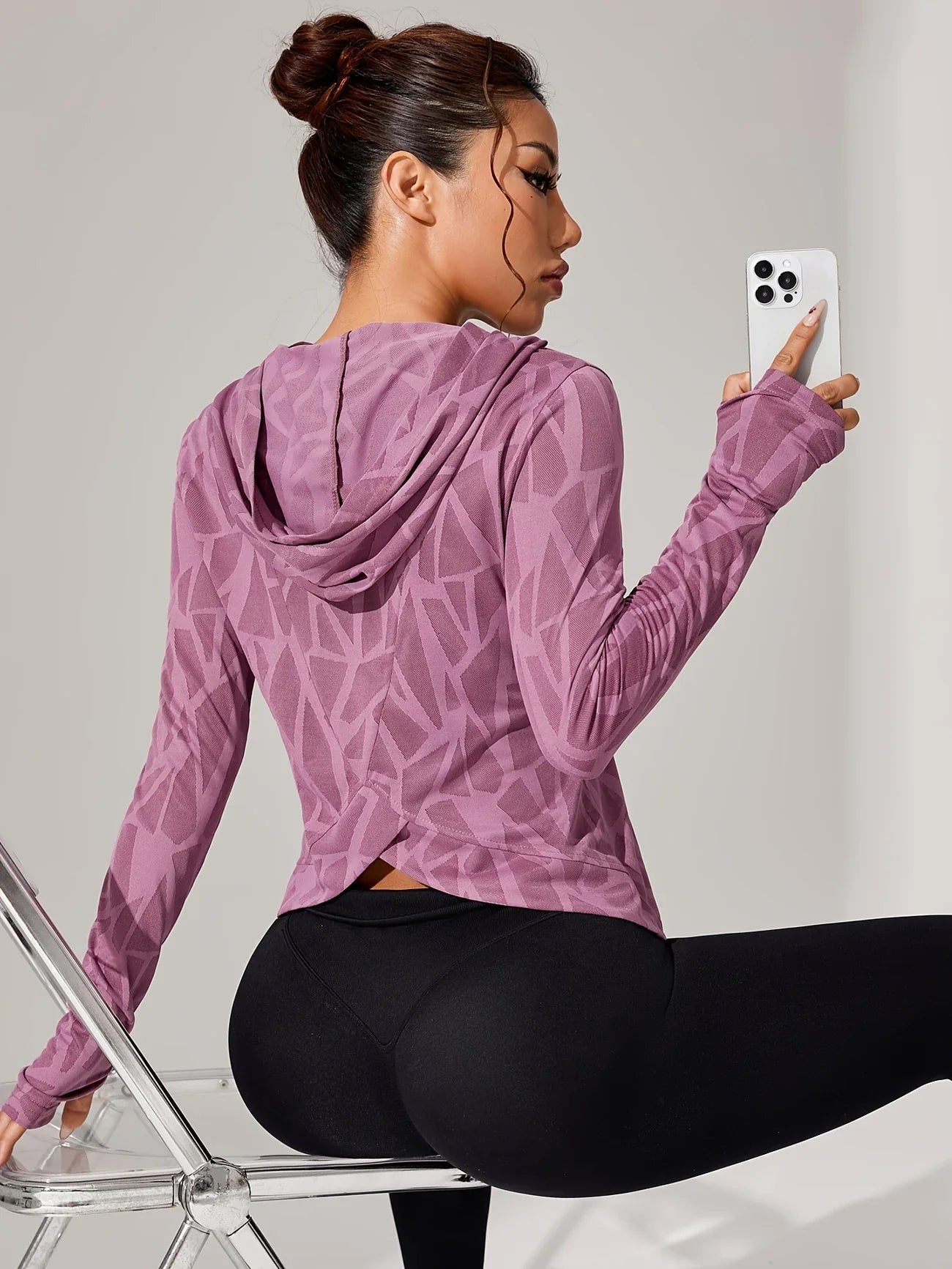 Verana - Top deportivo con capucha y espalda abierta para mujer