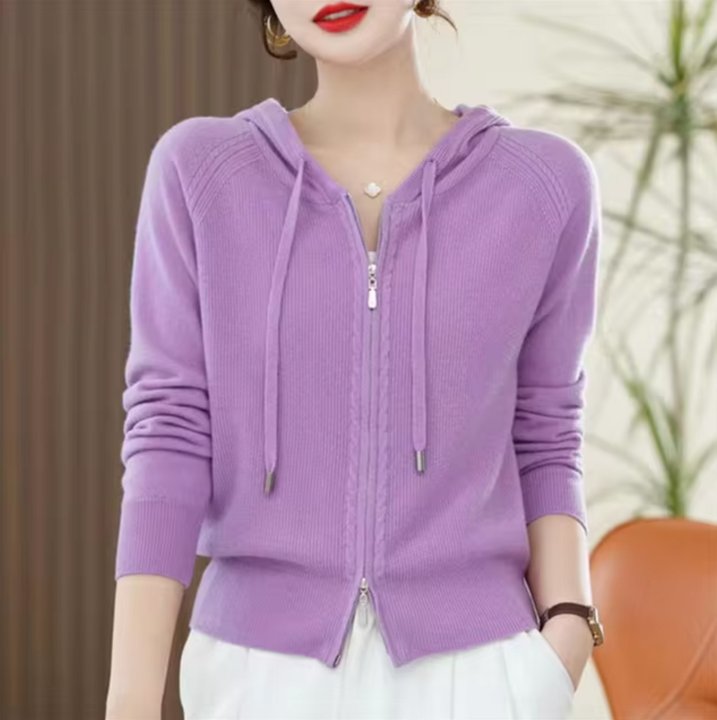 Kiana – Sudadera con capucha de cachemira de punto