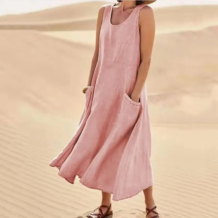 Dena - Elegante y cómodo vestido de lino para mujer