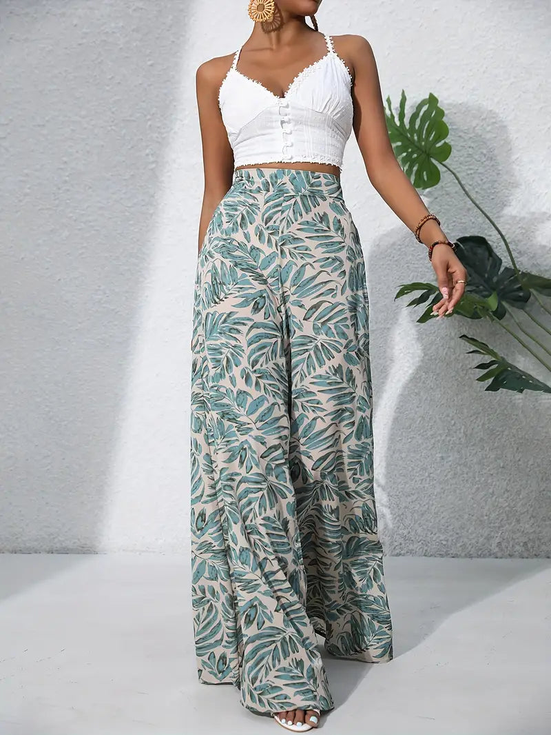 Francine - Pantalón ancho con estampado bohemio para mujer