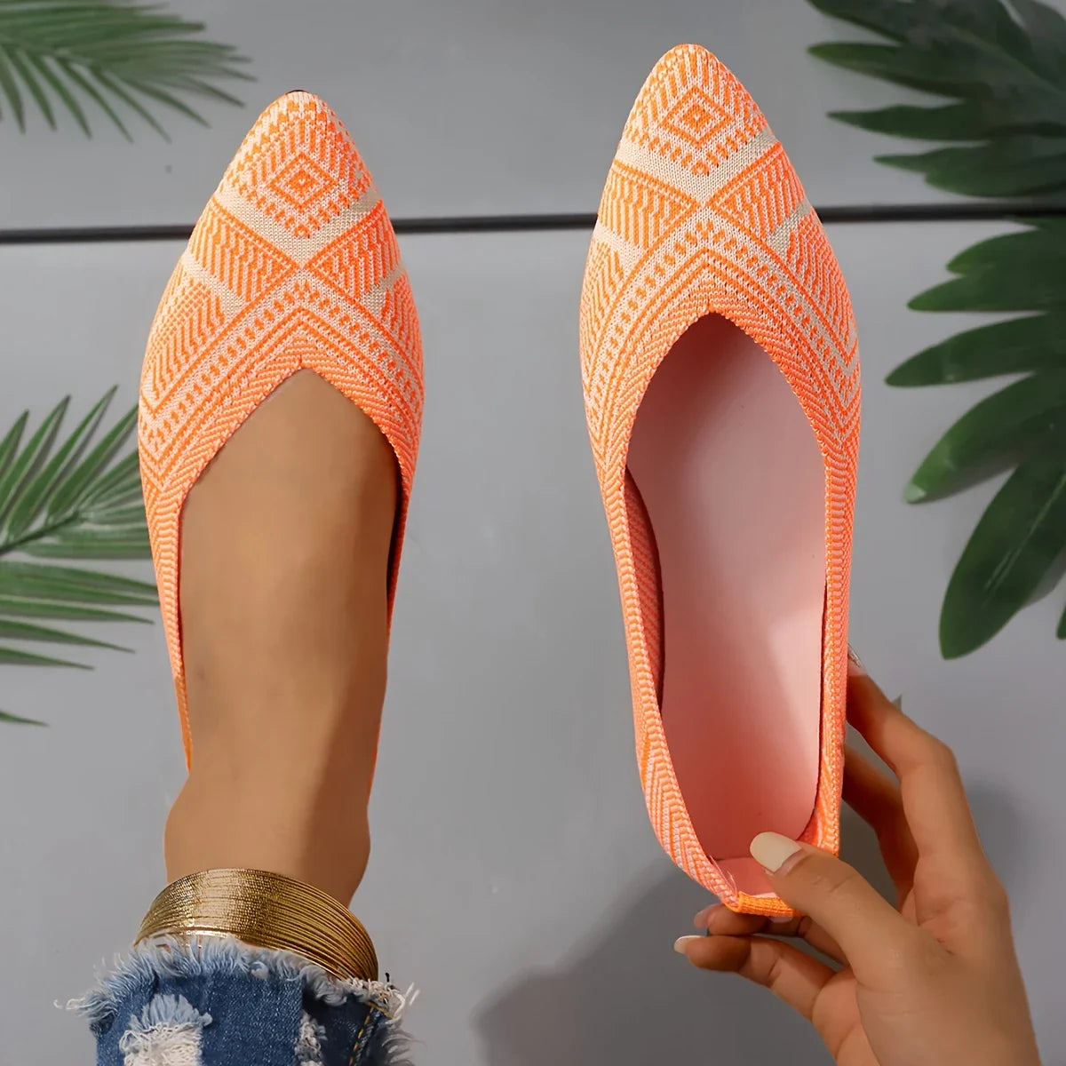 Sylviana - Zapatos sin cordones con punta puntiaguda para mujer