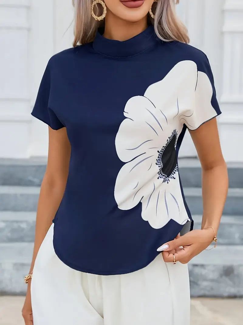 Ingrid - Elegante blusa con estampado floral para mujer.