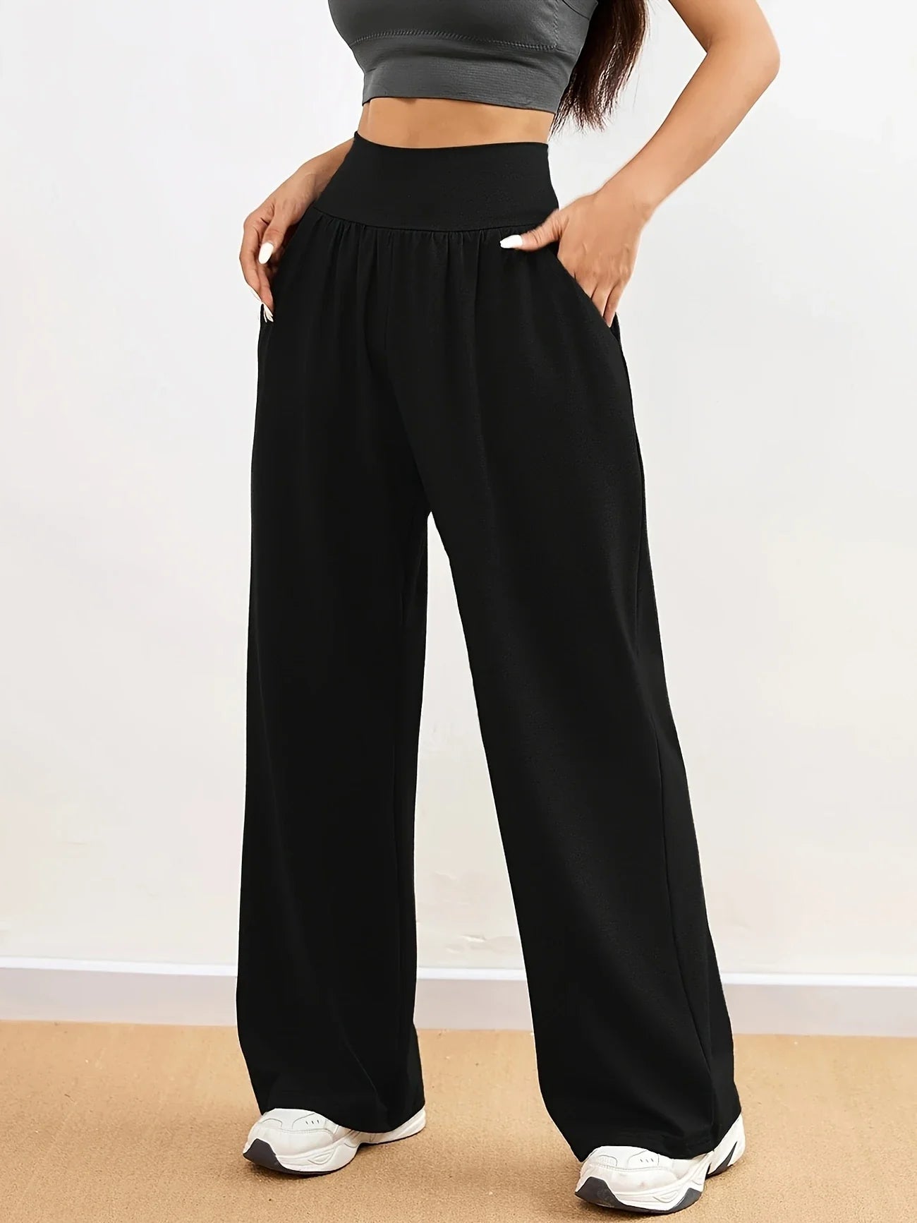 Rosalinda - Pantalones anchos de cintura alta para mujer