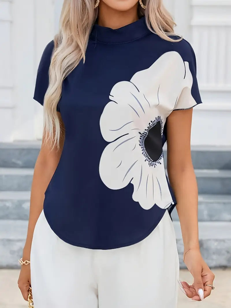 Ingrid - Elegante blusa con estampado floral para mujer.