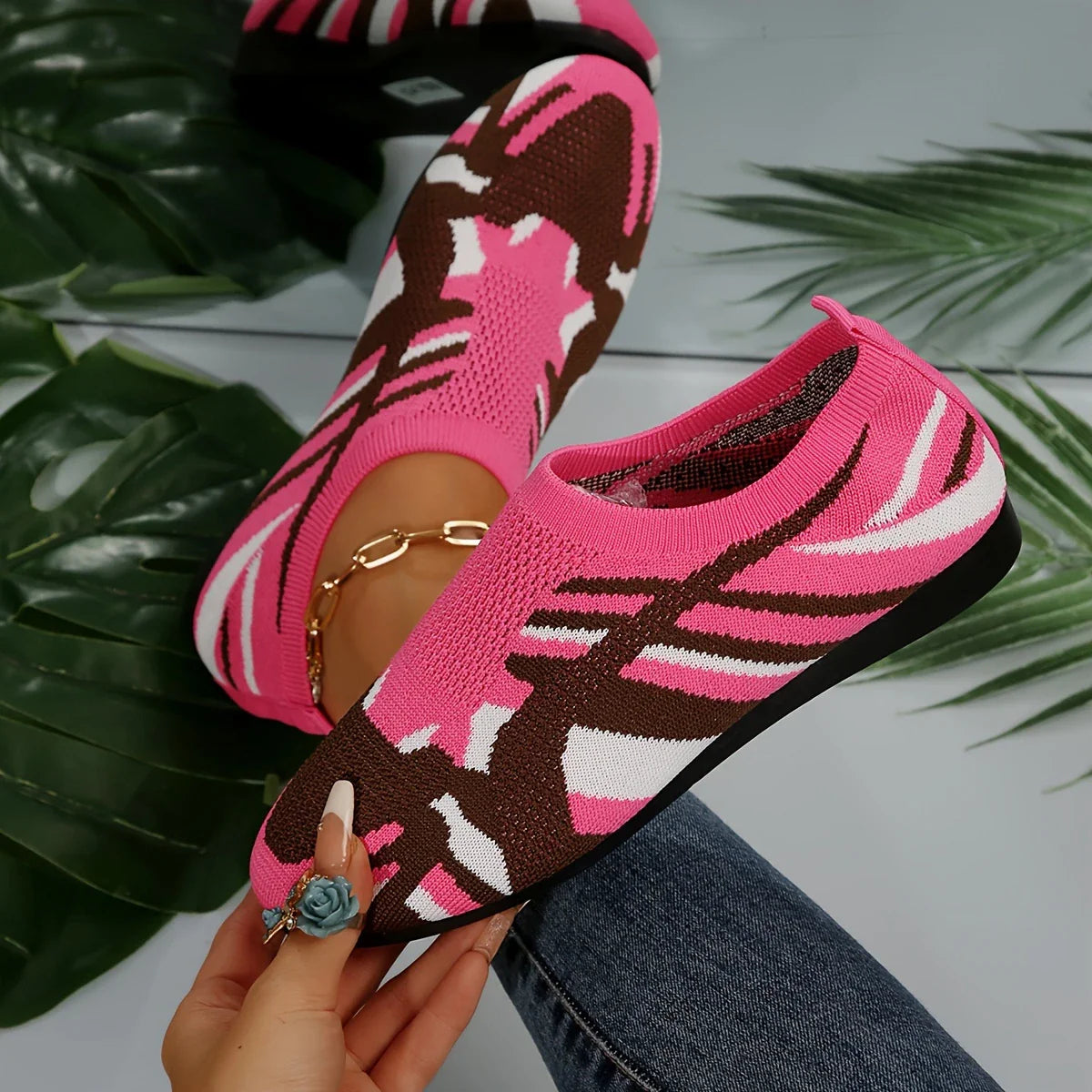 Verna - Zapatos planos de camuflaje para mujer