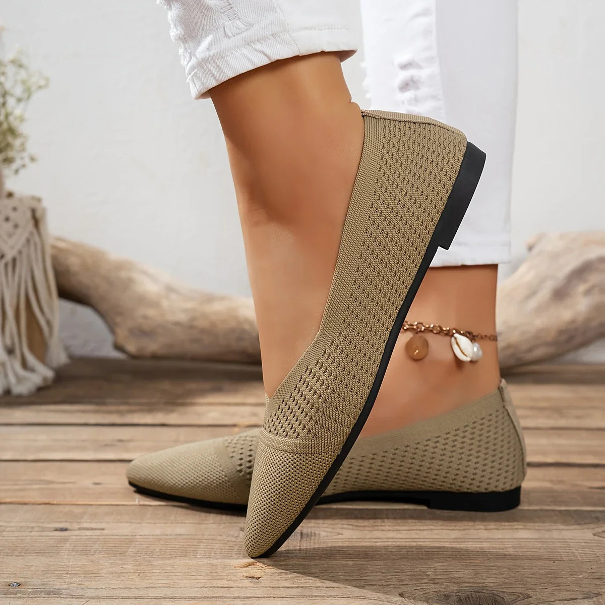 Brianna - Zapatos sin cordones con punta puntiaguda para mujer