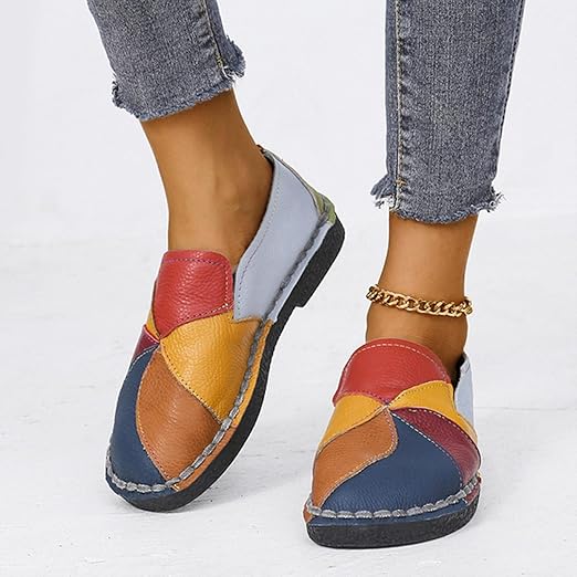 Elva - Zapatos planos de verano con paneles de parche para mujer