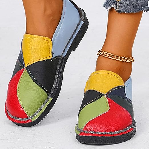 Elva - Zapatos planos de verano con paneles de parche para mujer