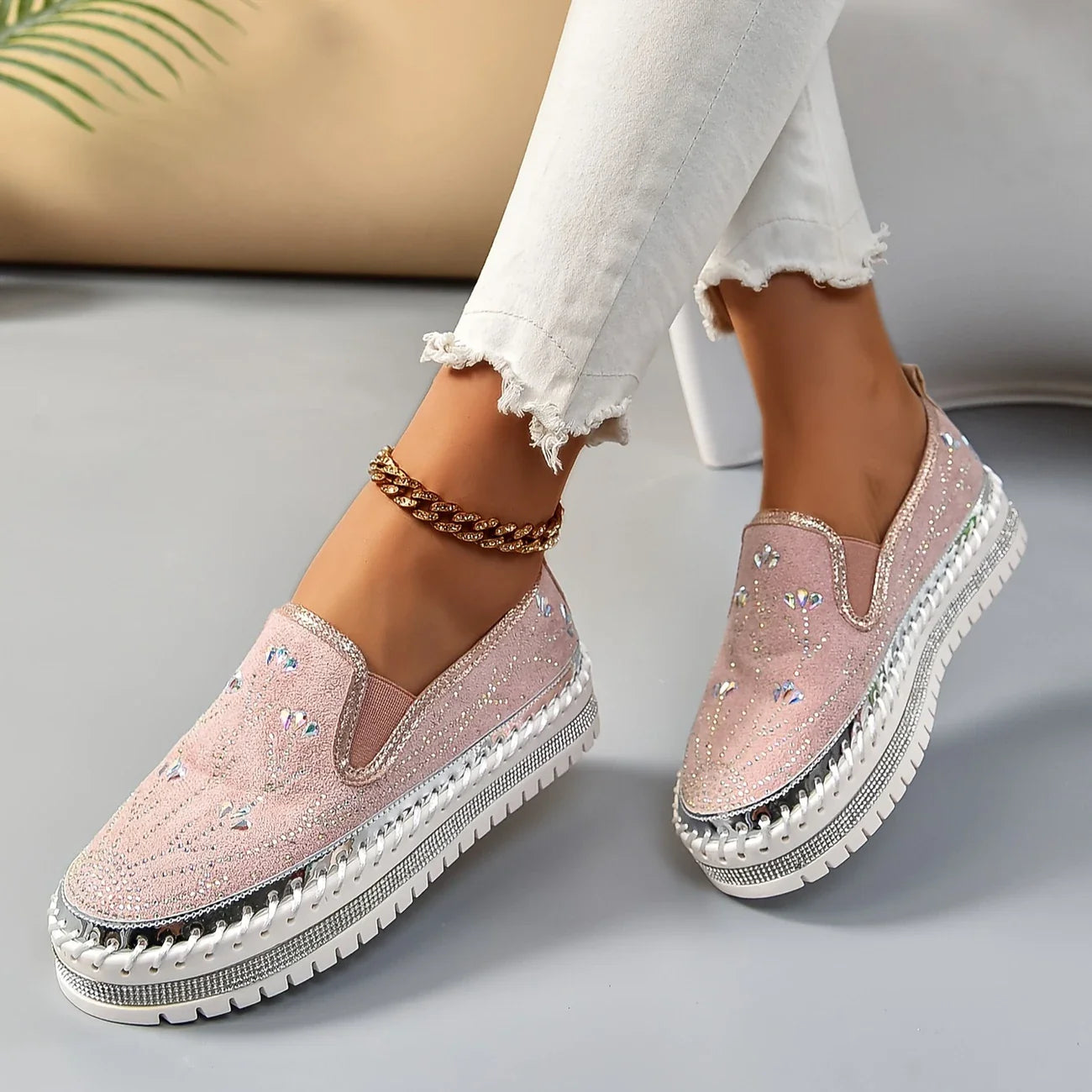 Marceline - Elegantes zapatos sin cordones brillantes
