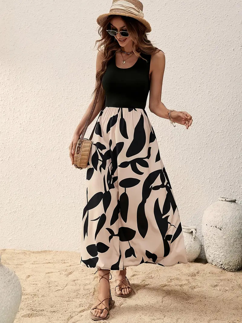 Rilla - Vestido de tirantes liso con cuello redondo