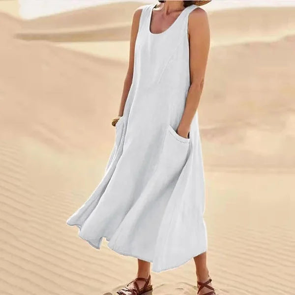 Dena - Elegante y cómodo vestido de lino para mujer