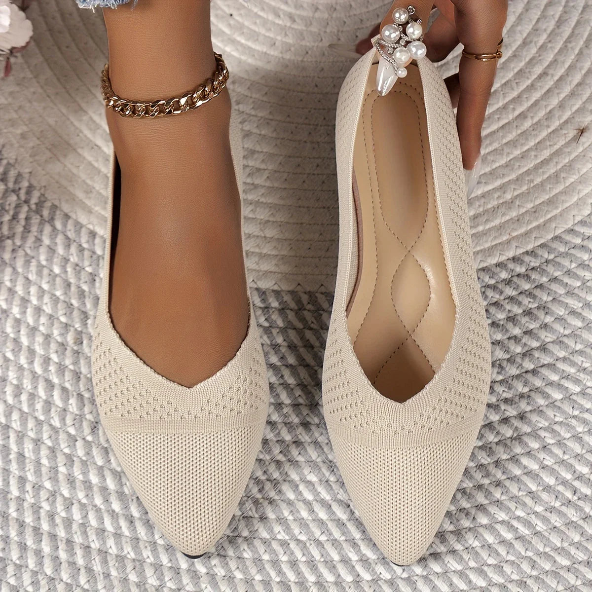 Brianna - Zapatos sin cordones con punta puntiaguda para mujer