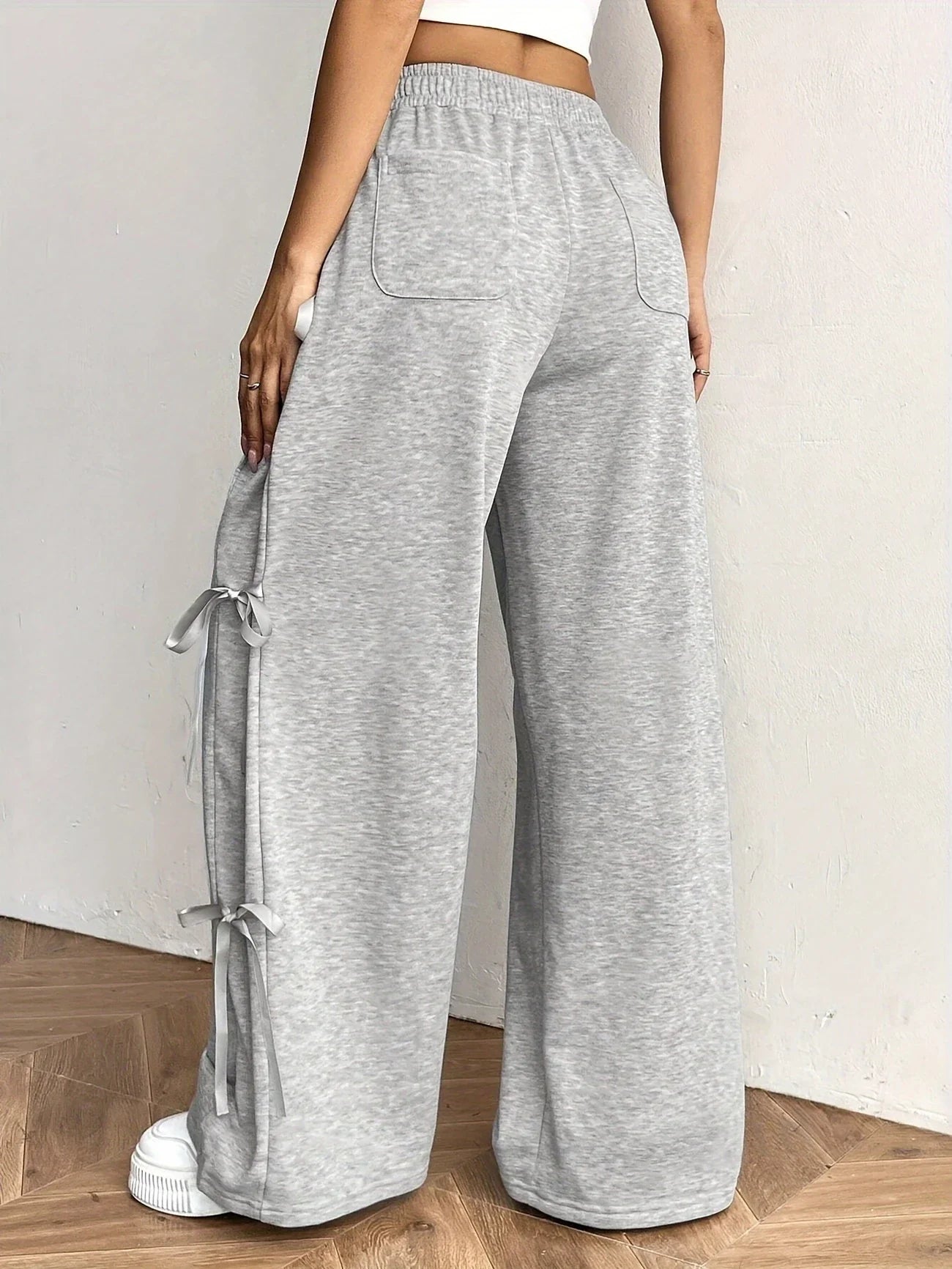 Selina - Pantalón ancho de mujer con detalle de lazo
