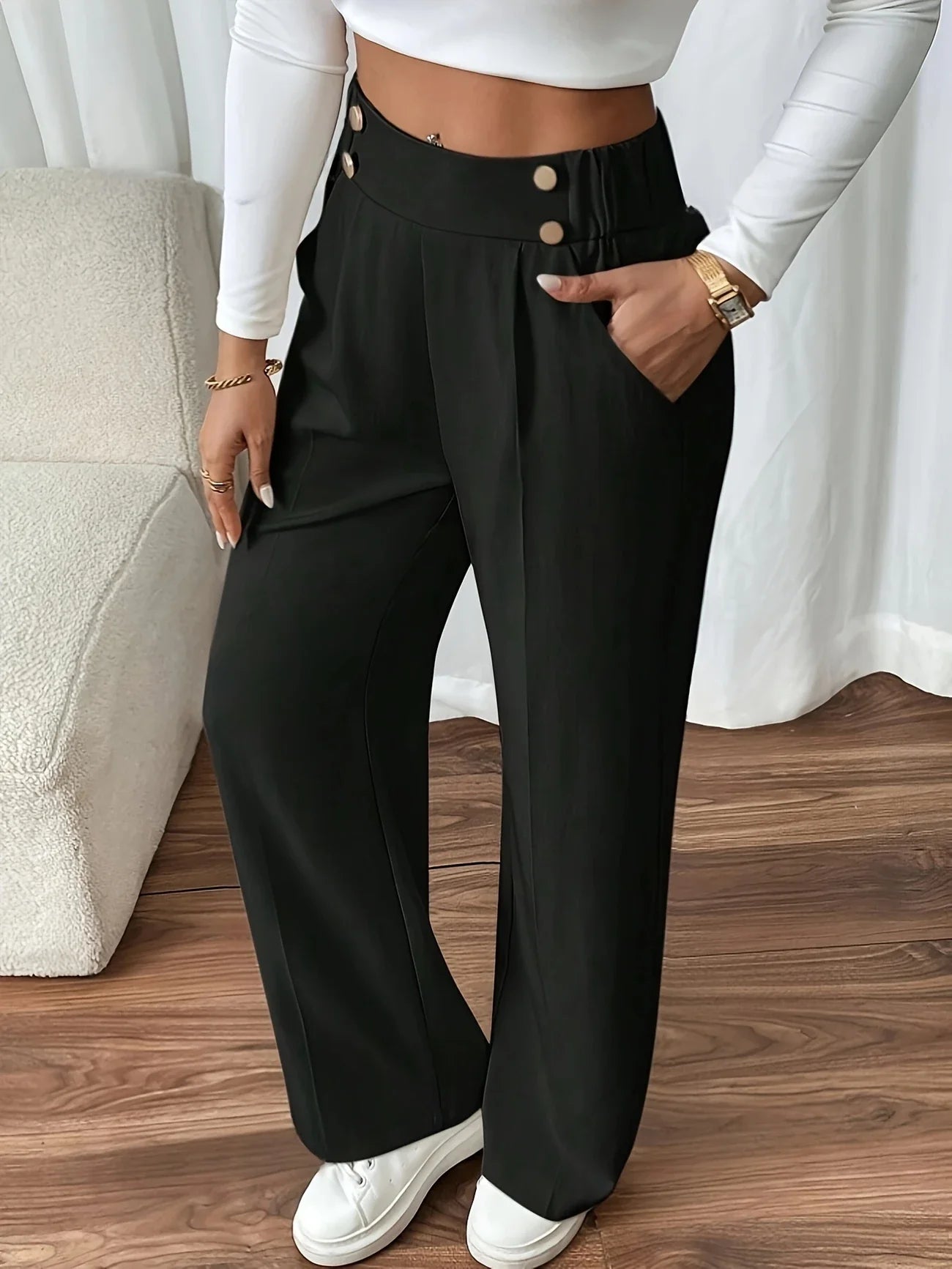 Arvilla - Elegantes pantalones rectos de estilo francés.