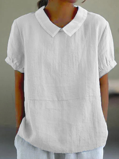 Zinnia – Blusa de lino de manga corta