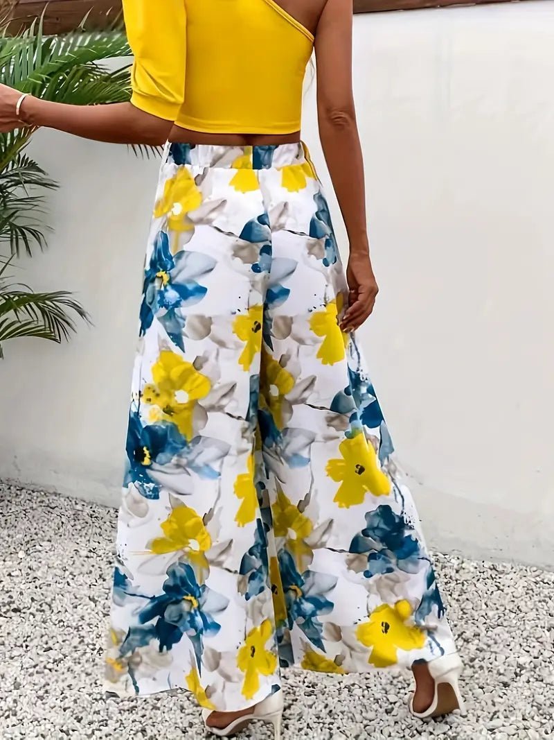 Clarice - Pantalón ancho con estampado floral para mujer