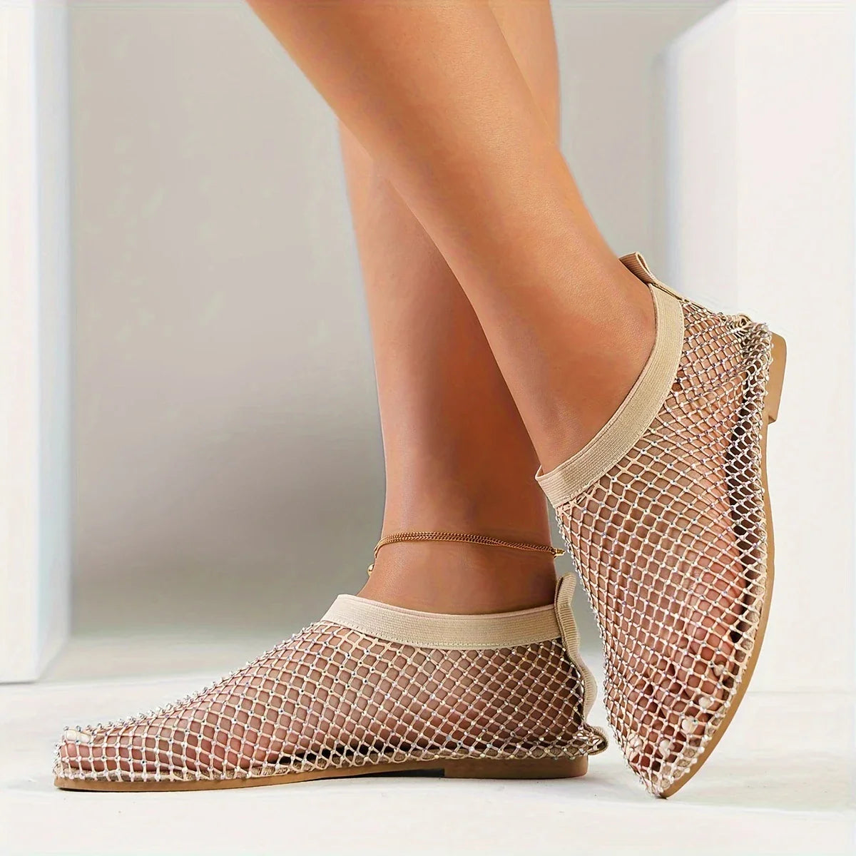 Cleo - Zapatos planos con adorno de strass para mujer