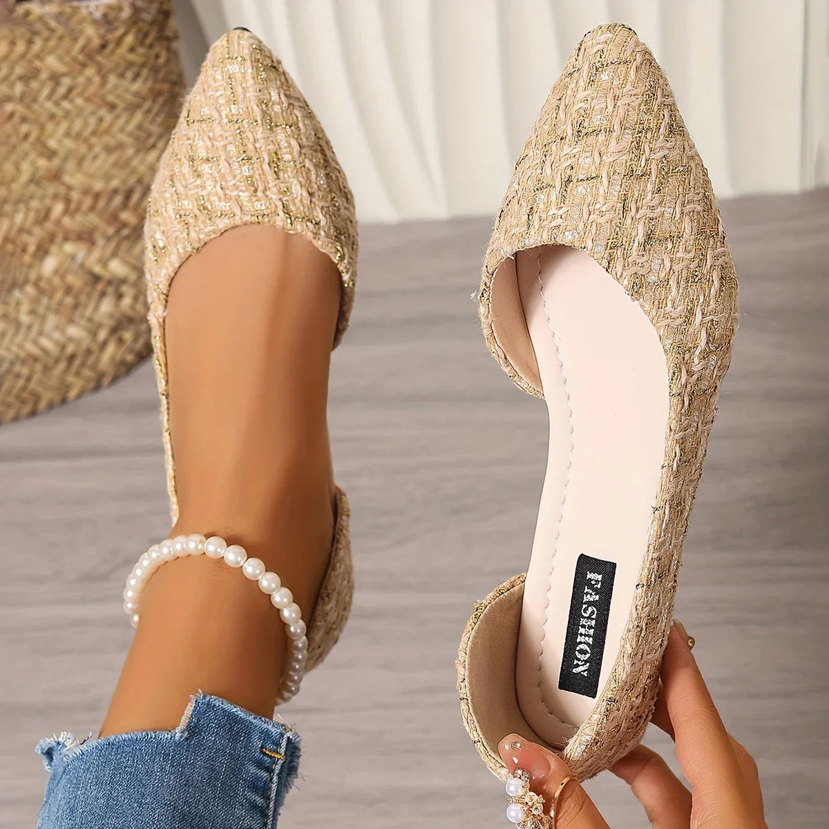 Marceline - Zapatos sin cordones con punta puntiaguda para mujer