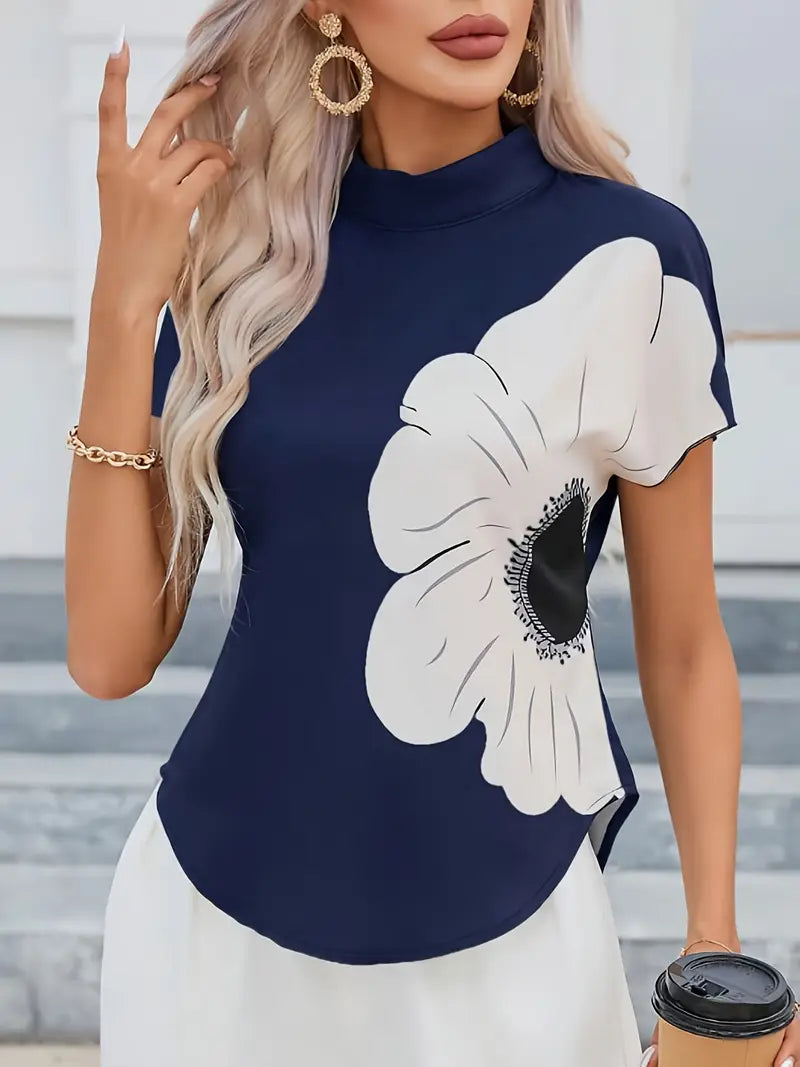 Ingrid - Elegante blusa con estampado floral para mujer.