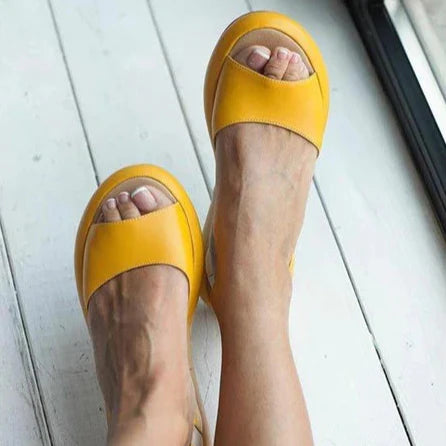 Celeste - Sandalias de tacón bajo con boca de pez para mujer