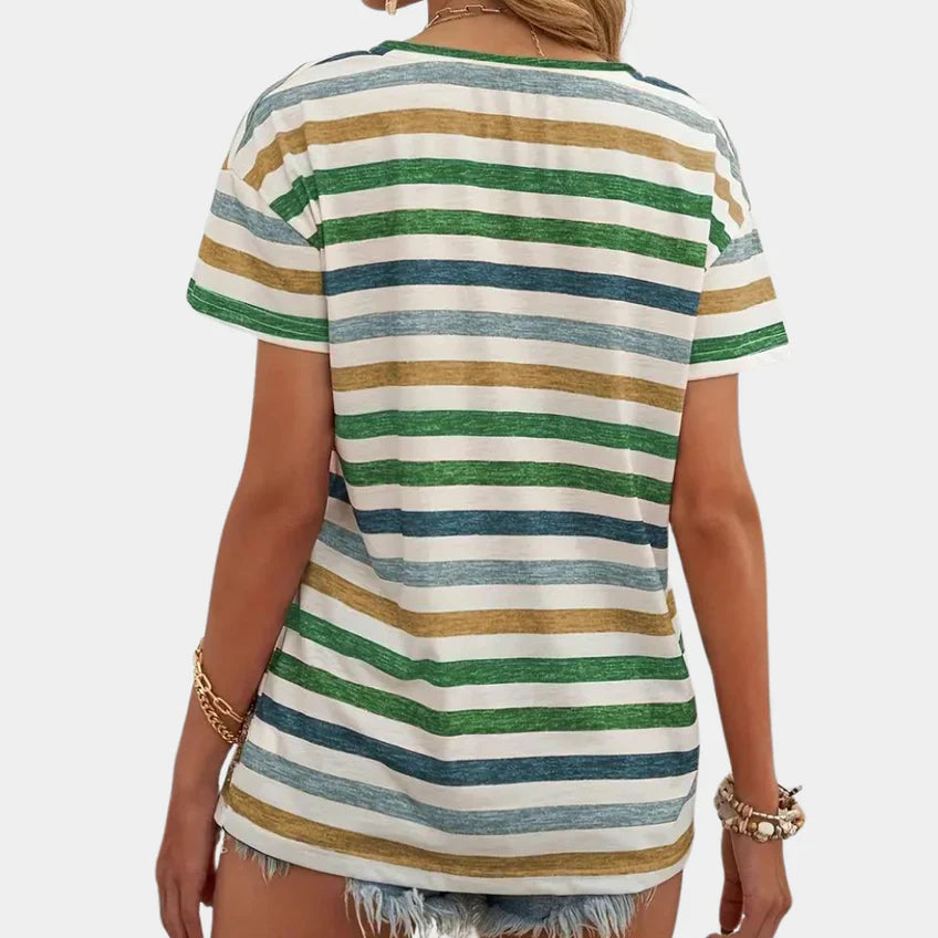 Charlotta - Camiseta casual de rayas para mujer