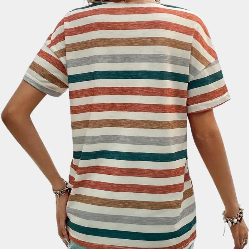Charlotta - Camiseta casual de rayas para mujer